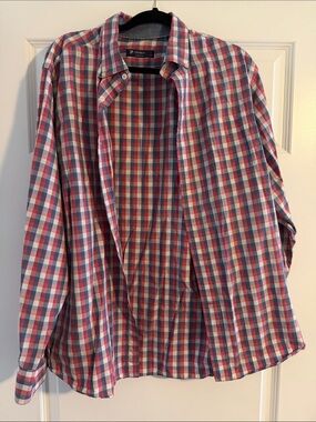 Daniel Cremieux Red, Blue & White Plaid Button-Down Shirt